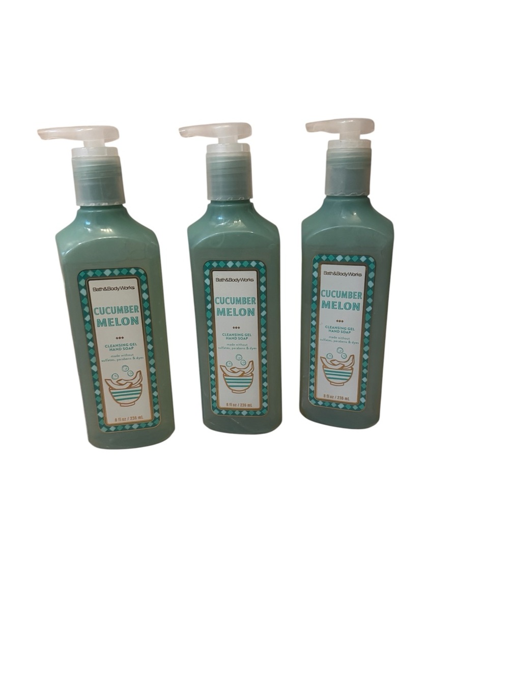 New Bath & Body Works BBW Cucumber Melon Clean$ing Hand S0ap Bundle 3 pc